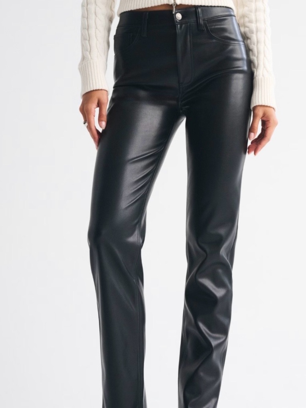 Express  Faux Leather Women's Jeans - Black